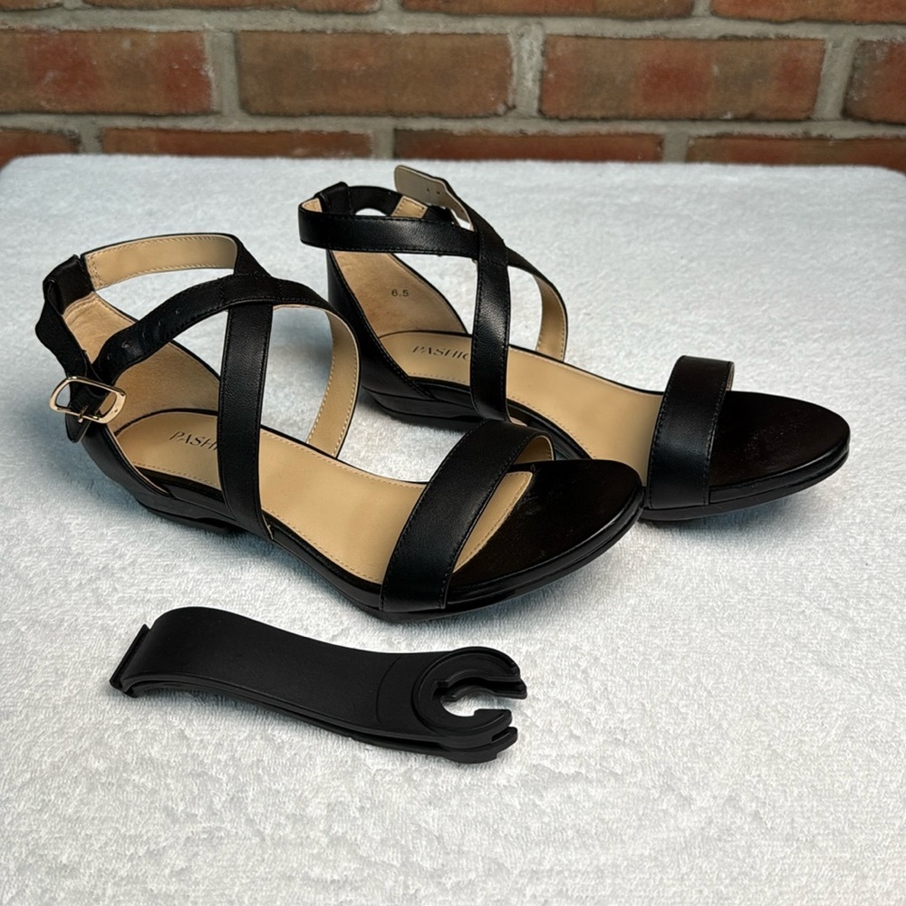 Pashion Coal Black Sandal convertible shoe
